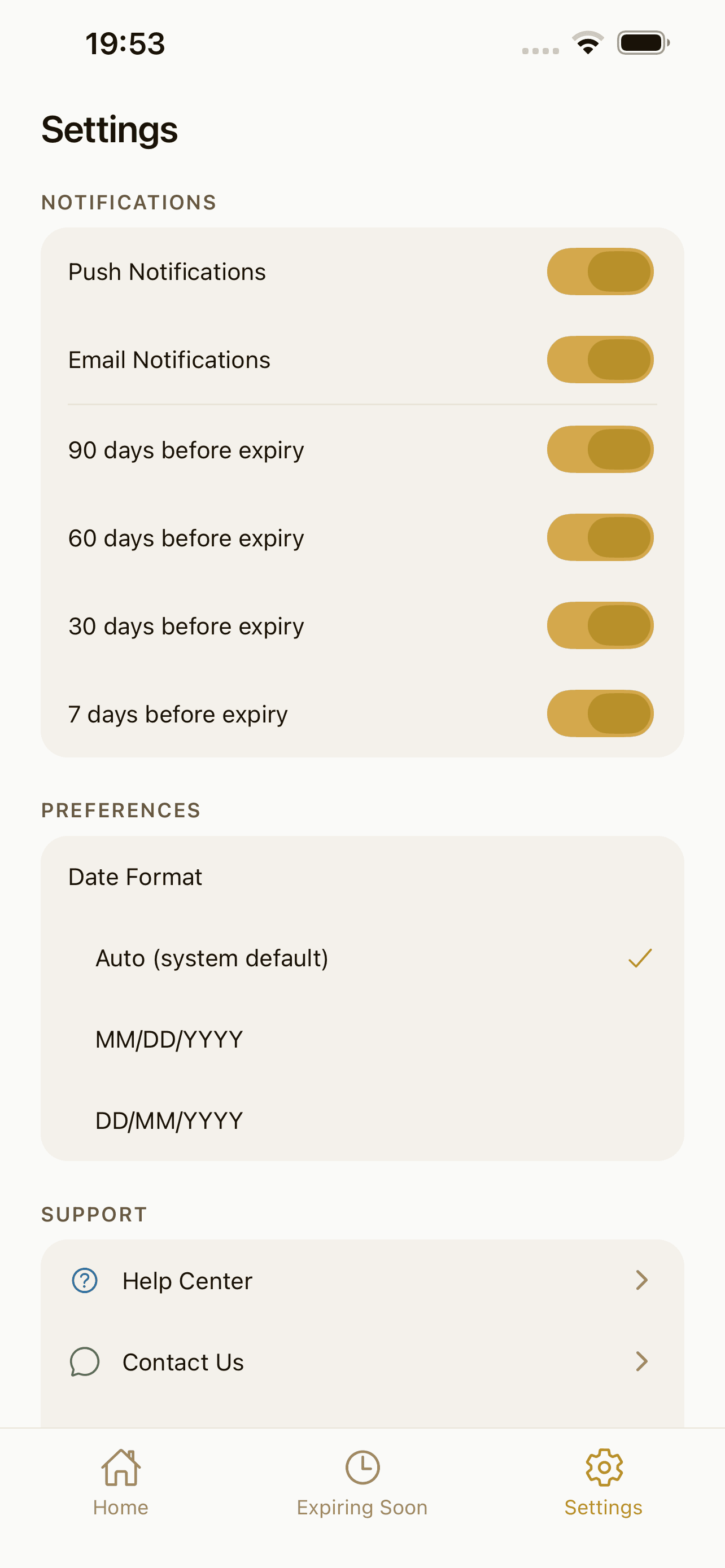 Warranty Tracker screen 3